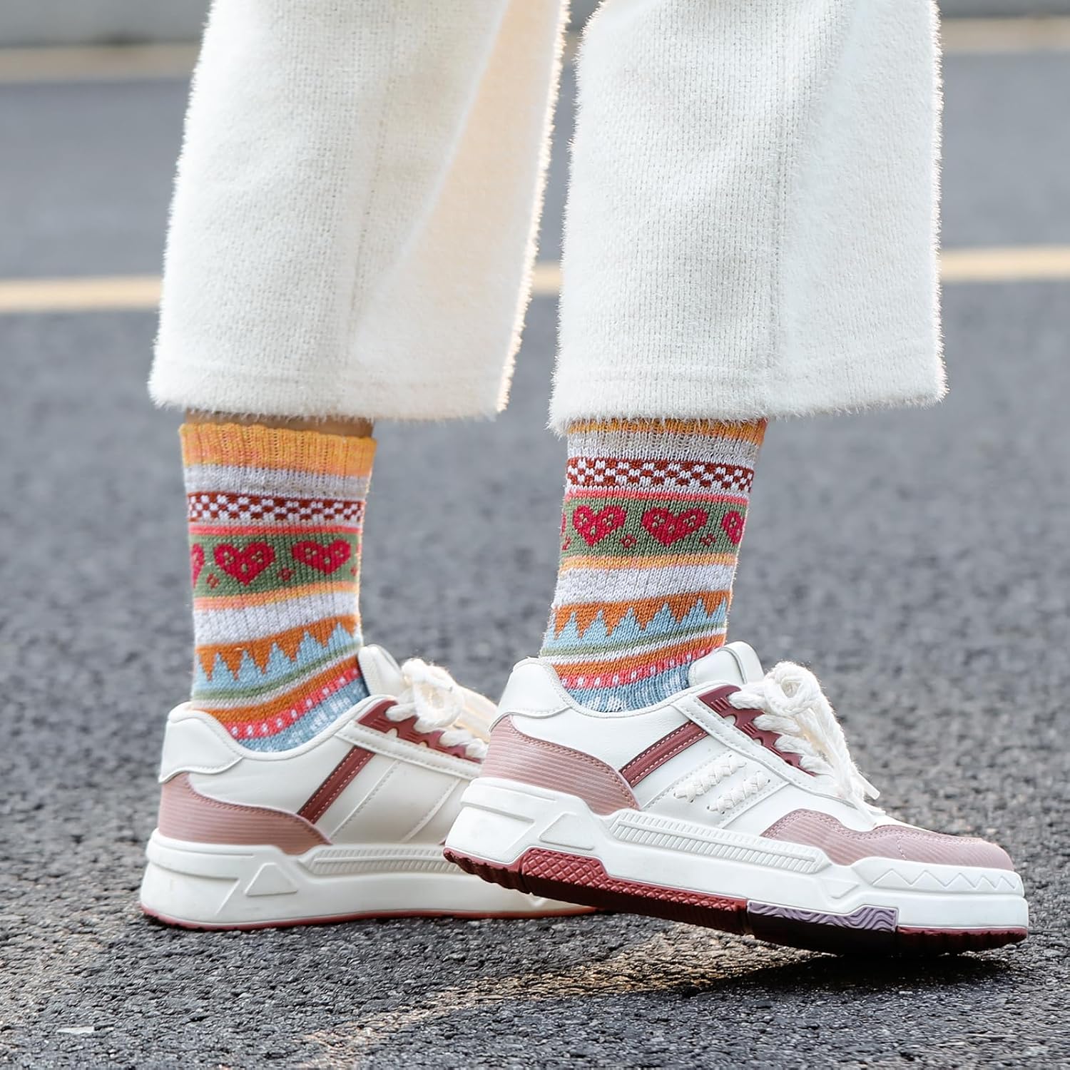 Wool Socks – Cozy, Warm, Thick Knit Socks for Women & Men, 2 Sets-Toppalletfly