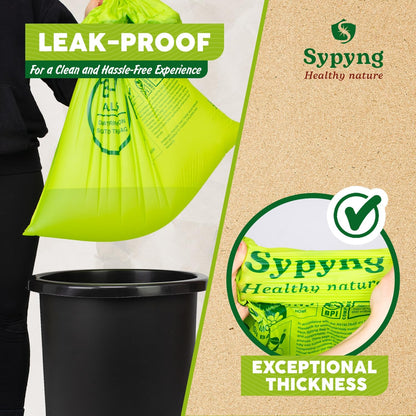 100% Biodegradable & Recyclable 13-17 Gallon Compost bags,Drawstring with Heavy Duty Garbage Bags 50 Counts-Toppalletfly