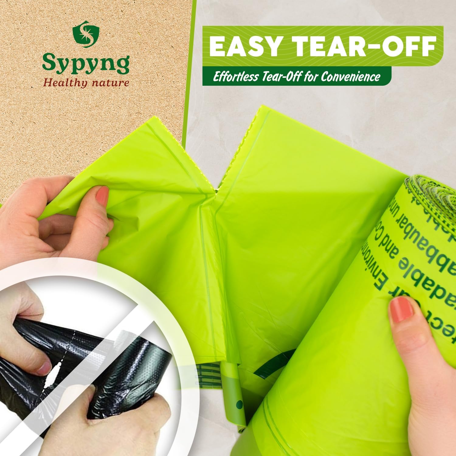 100% Biodegradable & Recyclable 13-17 Gallon Compost bags,Drawstring with Heavy Duty Garbage Bags 50 Counts-Toppalletfly