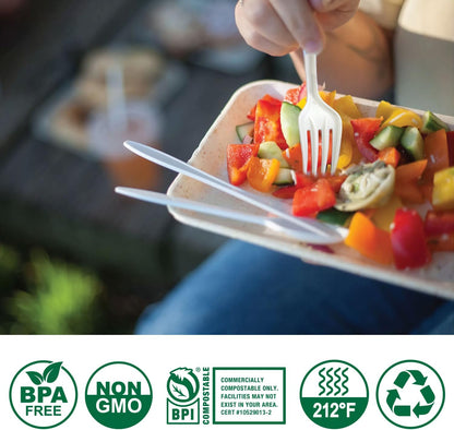 100% Eco Friendly Compostable No Plastic Knives Forks Spoons Utensils Set-Toppalletfly