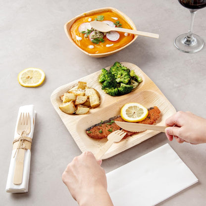 100 Eco-Friendly Wooden Cutlery Sets 6.75 Inch-Toppalletfly