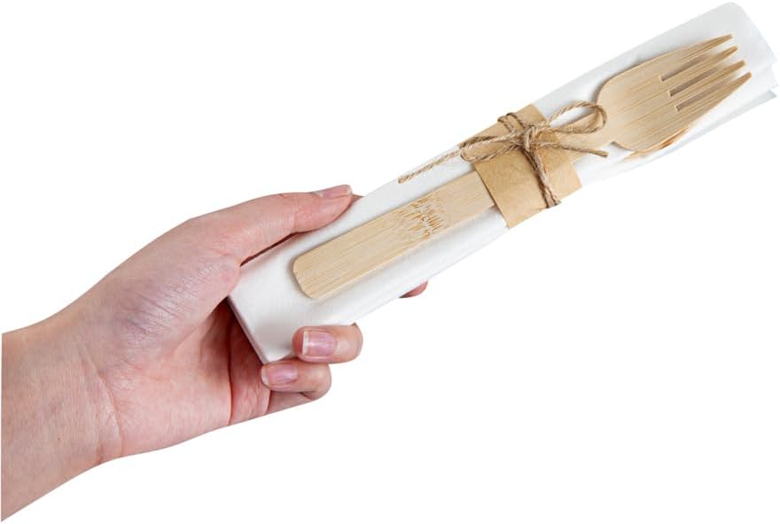 100 Eco-Friendly Wooden Cutlery Sets 6.75 Inch-Toppalletfly