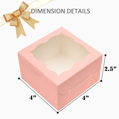 100pcs 6x6x3 Bakery Boxes with Window – Sturdy Macaron & Cookie Packaging-Toppalletfly