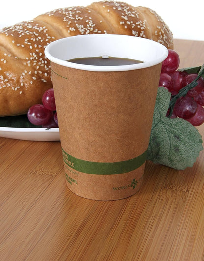 12 Ounce Kraft Coffee Hot Cup and Lid Combo, 50 Pack-Toppalletfly