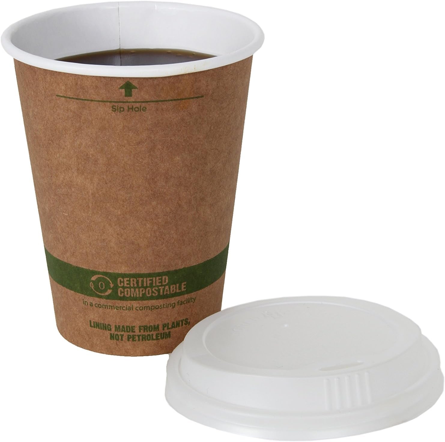 12 Ounce Kraft Coffee Hot Cup and Lid Combo, 50 Pack-Toppalletfly