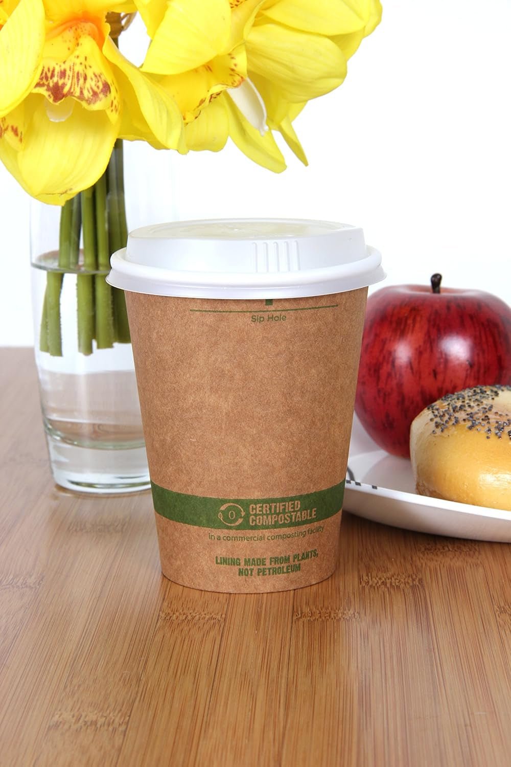 12 Ounce Kraft Coffee Hot Cup and Lid Combo, 50 Pack-Toppalletfly