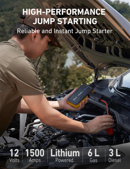 1500A Car Battery Jump Starter for Gas & Diesel Engines with Flashlight-Toppalletfly