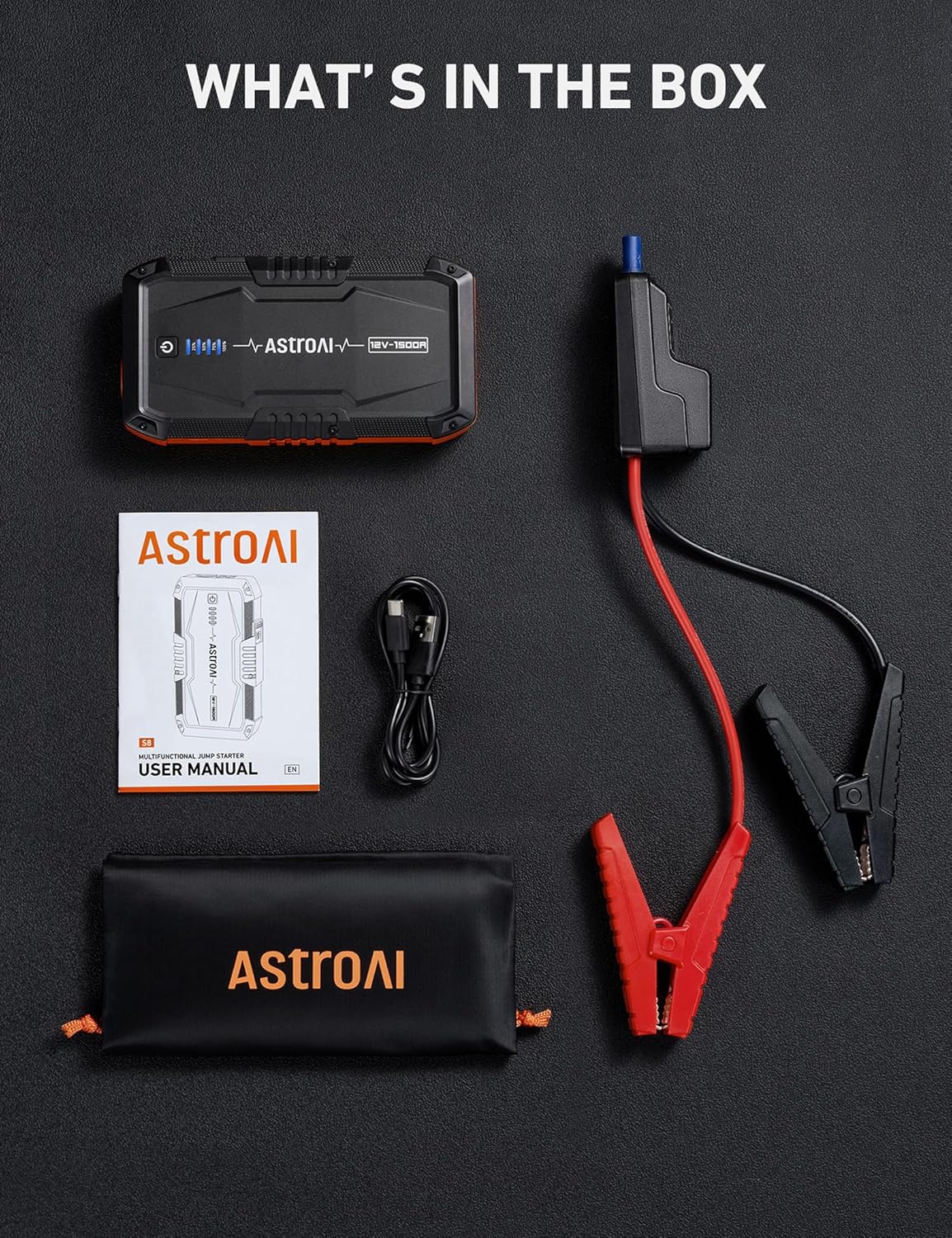 1500A Car Battery Jump Starter for Gas & Diesel Engines with Flashlight-Toppalletfly
