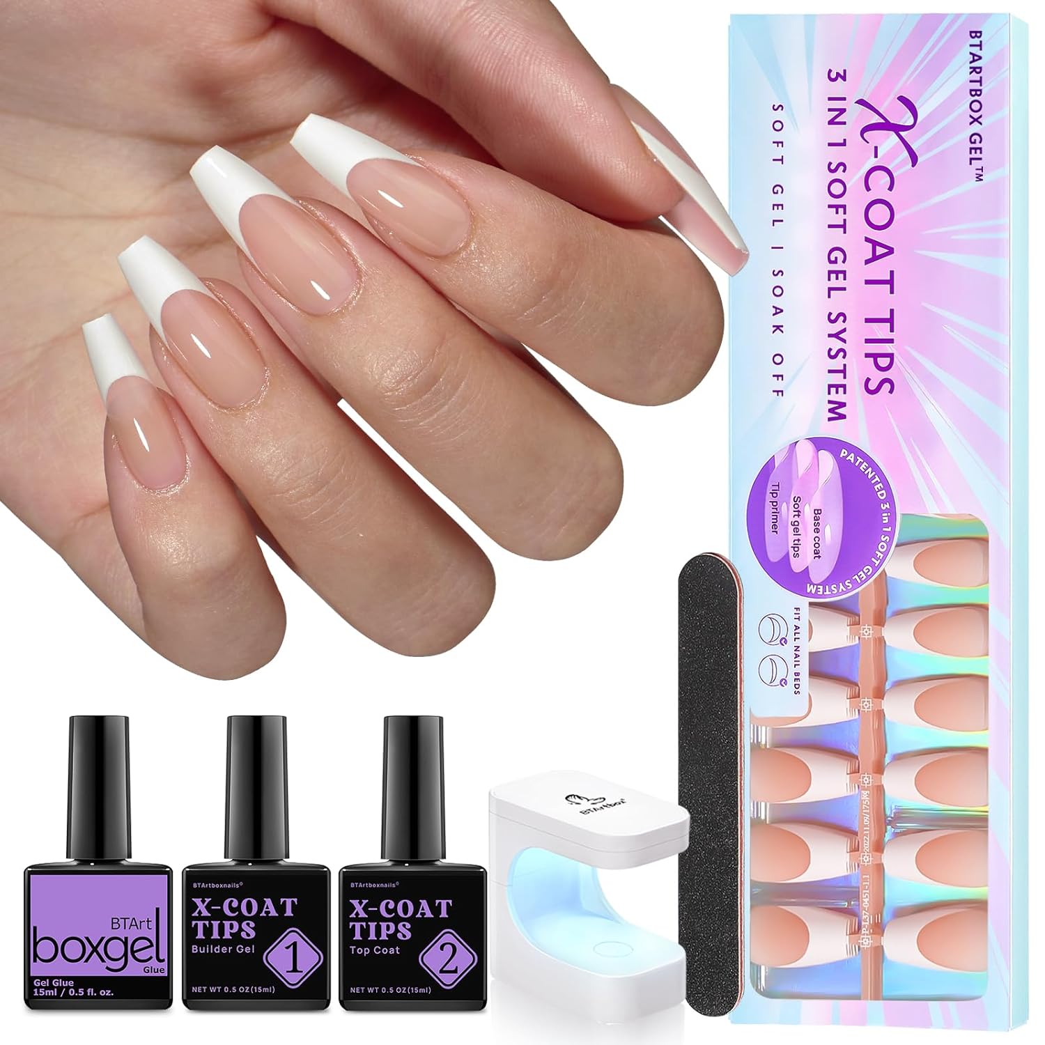 150Pcs French Tip Press on Nails - Acrylic Nail Kit Set-Toppalletfly