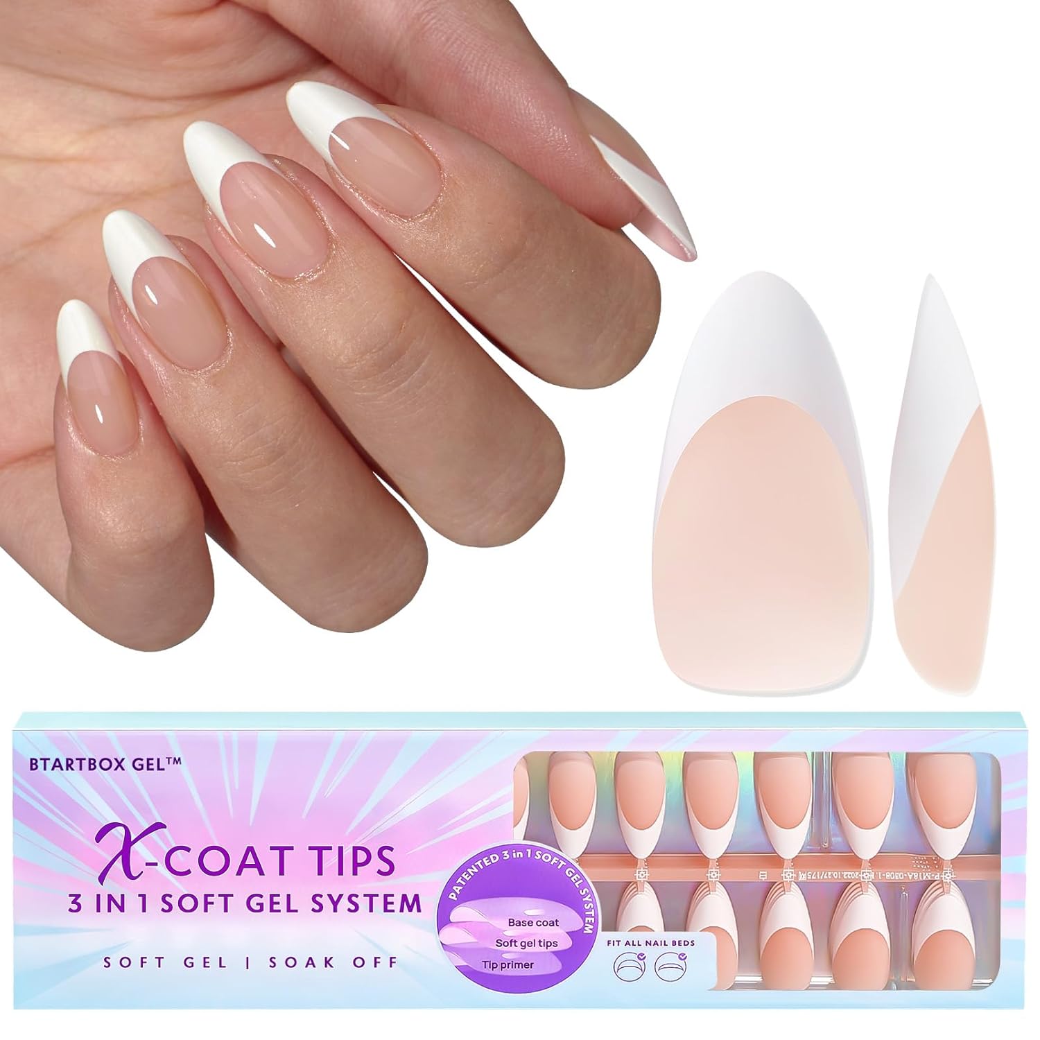 150Pcs French Tip Press on Nails - Acrylic Nail Kit Set-Toppalletfly