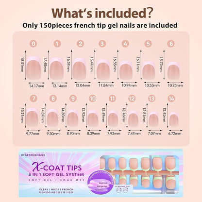 150Pcs French Tip Press on Nails - Acrylic Nail Kit Set-Toppalletfly
