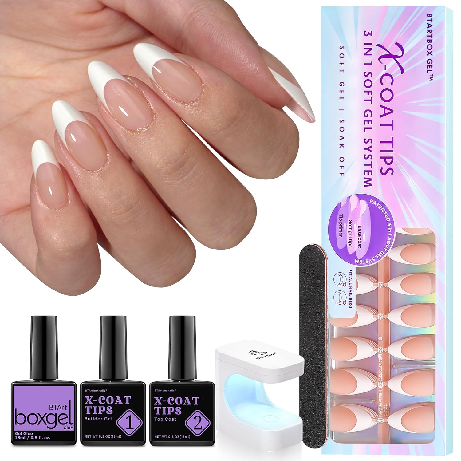 150Pcs French Tip Press on Nails - Acrylic Nail Kit Set-Toppalletfly