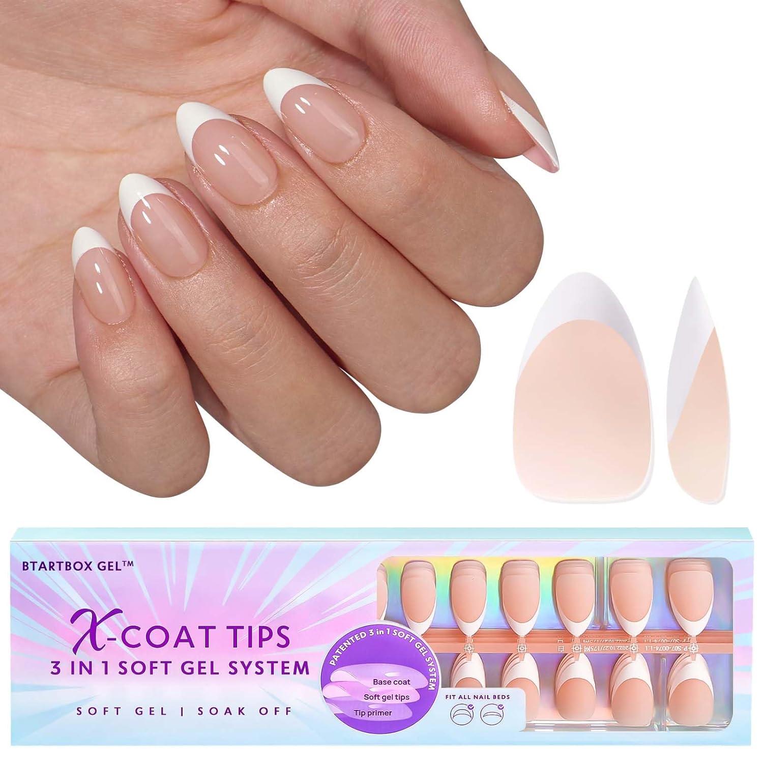 150Pcs French Tip Press on Nails - Acrylic Nail Kit Set-Toppalletfly