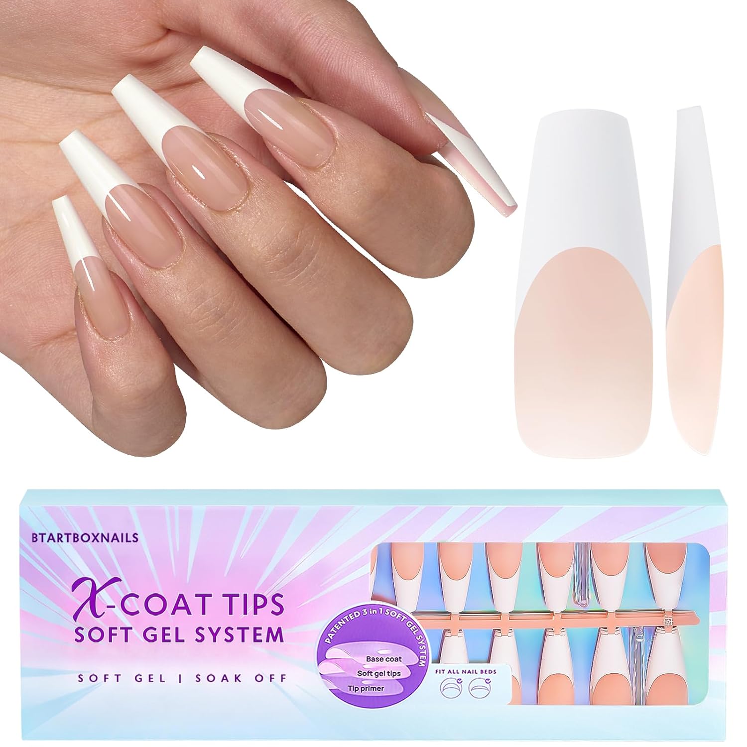150Pcs French Tip Press on Nails - Acrylic Nail Kit Set-Toppalletfly