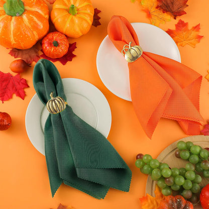 16-Piece Fall Napkin Ring & Napkin Set – 8 Napkin Rings & 8 Washable Napkins for Thanksgiving & Autumn Decor-Toppalletfly
