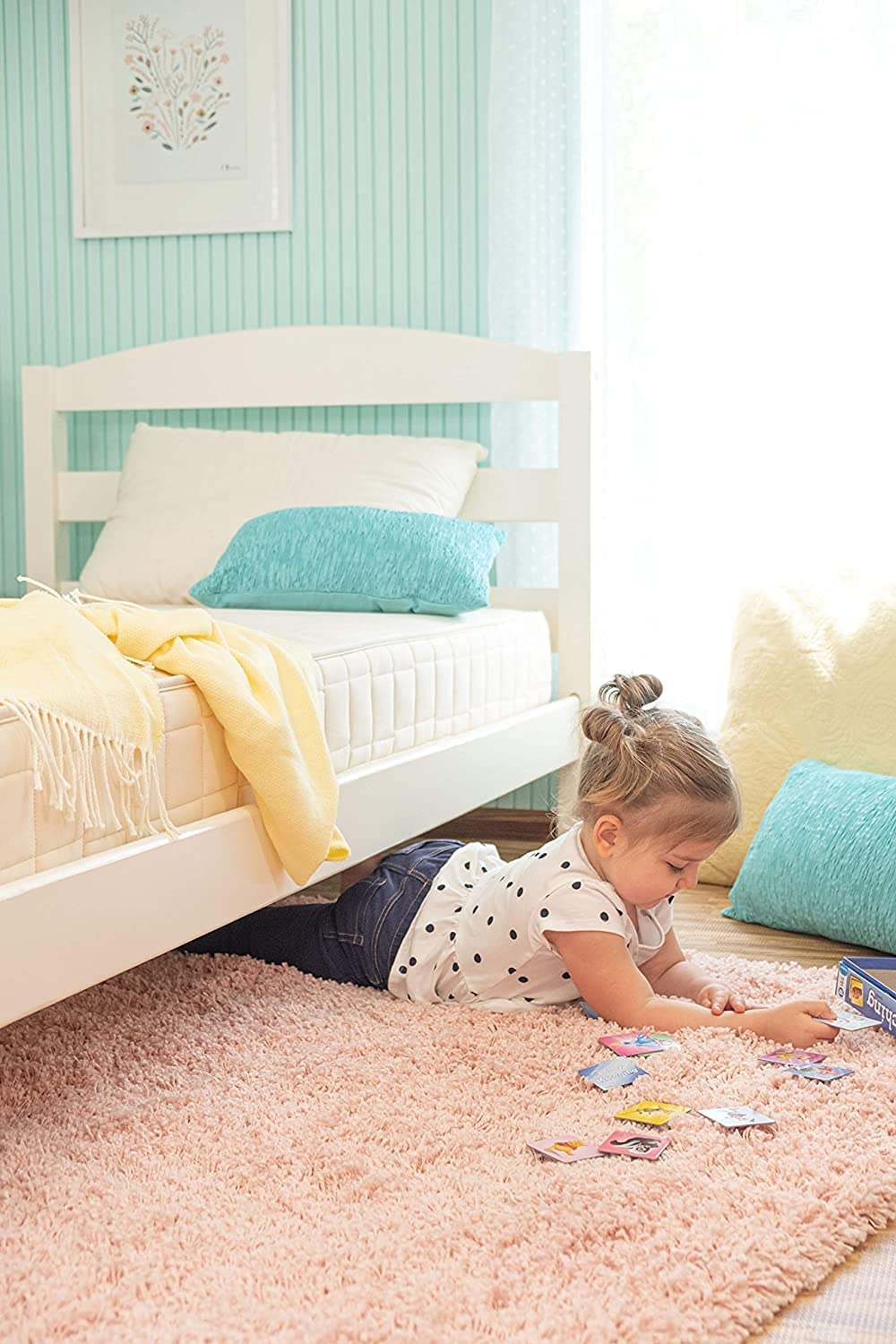 2 - in - 1 Organic Kids Mattress, Natural Mattress with Quilted Top and Waterproof Layer, Non - Toxic - Toppalletfly