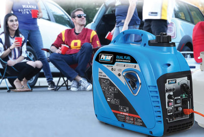 200W Portable Dual Fuel Inverter Generator with USB & Parallel Capability, CARB Compliant-Toppalletfly