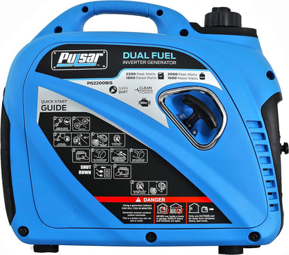 200W Portable Dual Fuel Inverter Generator with USB & Parallel Capability, CARB Compliant-Toppalletfly