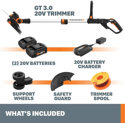 20V 12 Inch Cordless String Trimmer & Edger with Battery & Charger-Toppalletfly