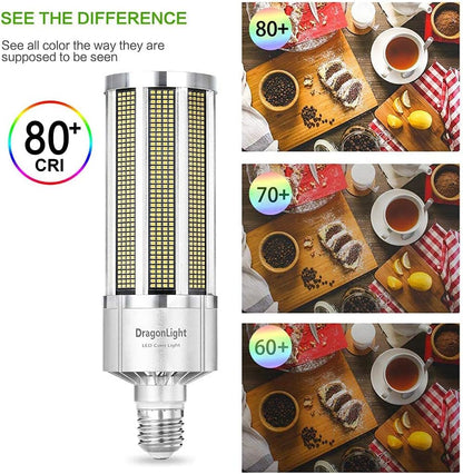 240 W Commercial Grade Corn LED Light Bulb Fanless, 1000 Watt MH/HPS Replacement, E39 Large Mogul Base LED Lamp 5000K Daylight 32,400Lumen-Toppalletfly