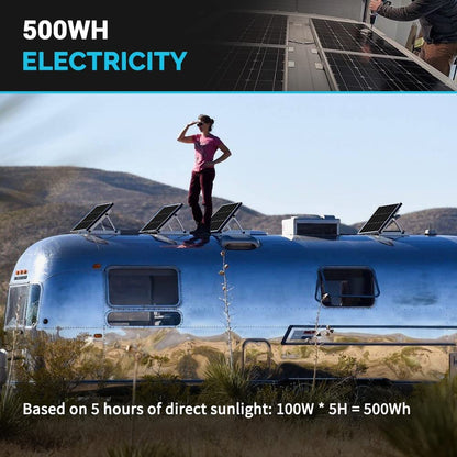 2PCS 100 Watt Solar Panels, 12 Volt Monocrystalline, High-Efficiency Module PV Power Charger for RV Battery Boat and Other Off-Grid Applications-Toppalletfly
