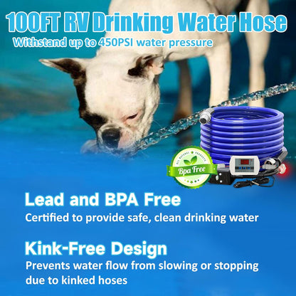 30FT Heated Water Hose for RV - Smart Thermostat, Upgraded for Winter Use to - 45℉-Toppalletfly