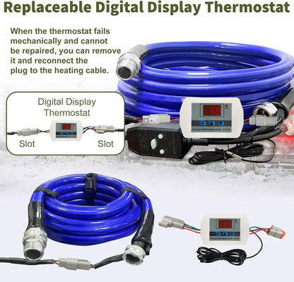 30FT Heated Water Hose for RV - Smart Thermostat, Upgraded for Winter Use to - 45℉-Toppalletfly
