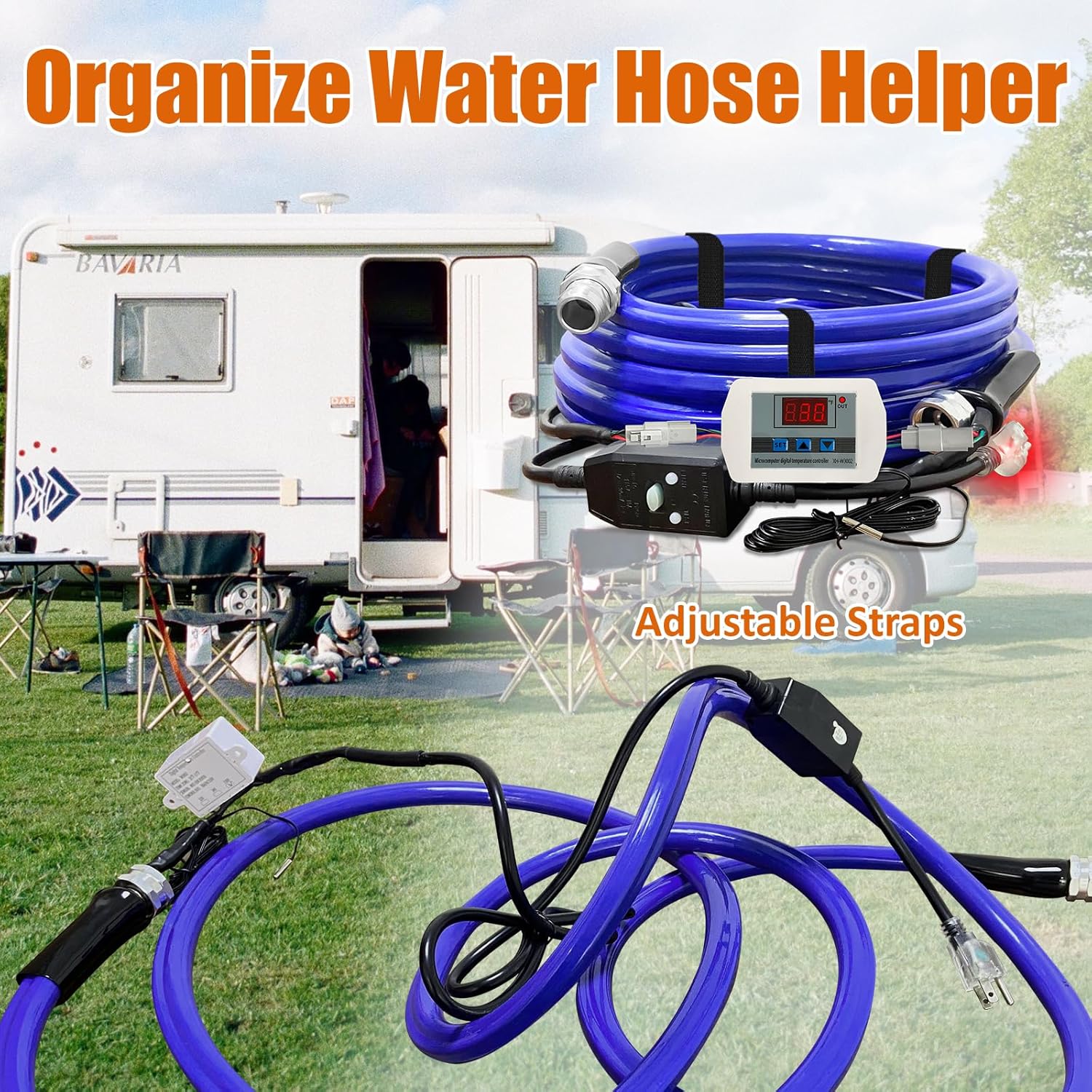 30FT Heated Water Hose for RV - Smart Thermostat, Upgraded for Winter Use to - 45℉-Toppalletfly