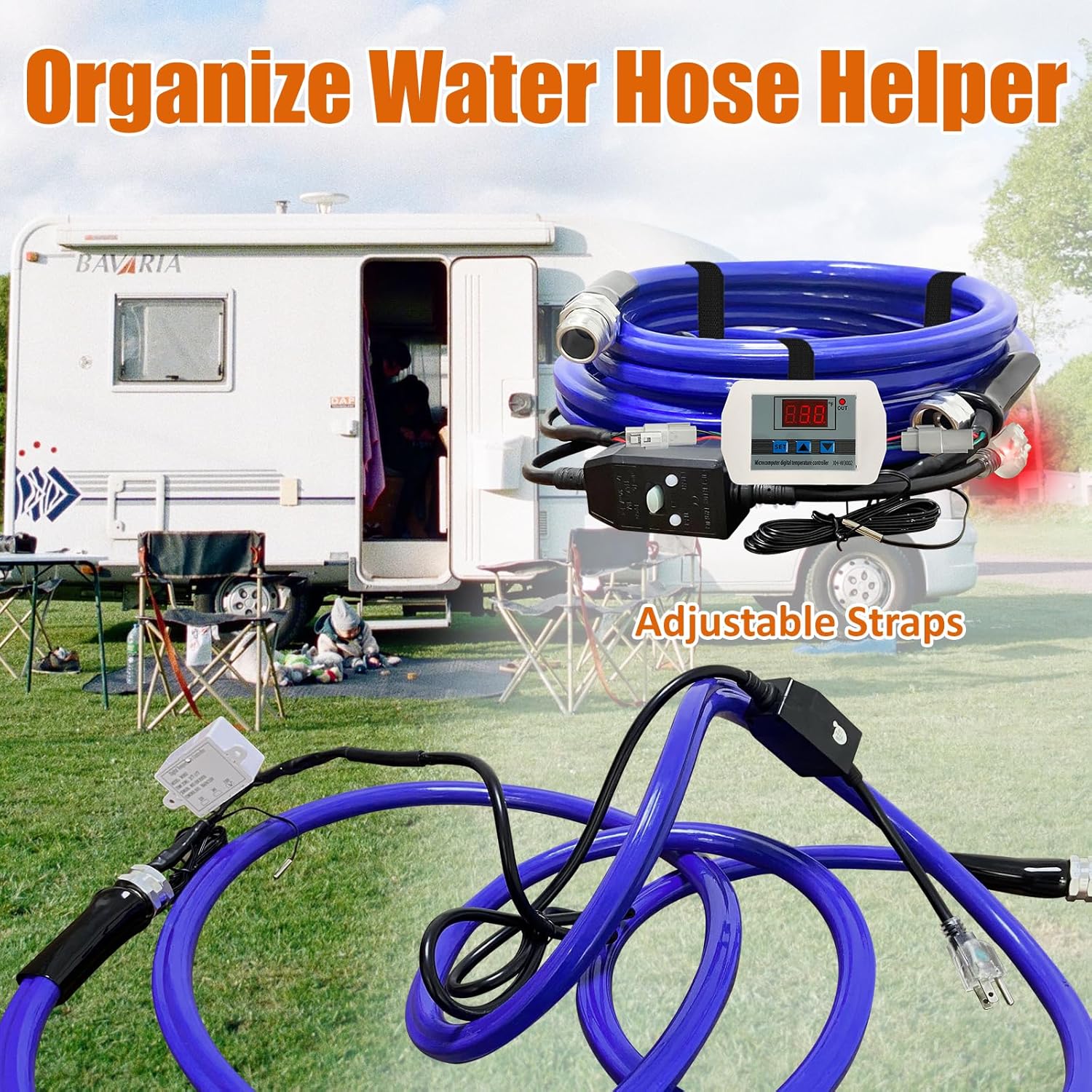 30FT Heated Water Hose for RV - Smart Thermostat, Upgraded for Winter Use to - 45℉-Toppalletfly