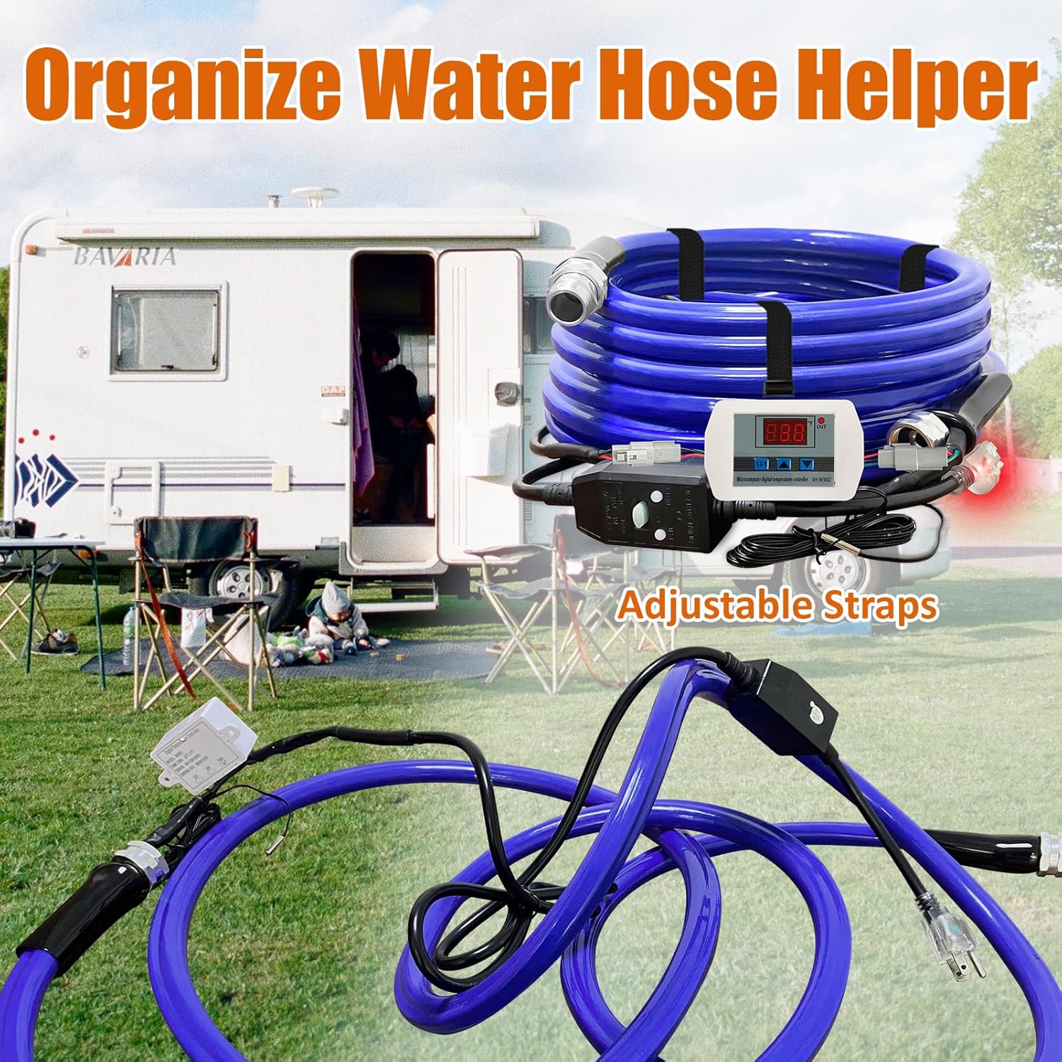 30FT Heated Water Hose for RV - Smart Thermostat, Upgraded for Winter Use to - 45℉-Toppalletfly