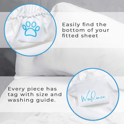 4 Pc Bamboo Sheet Set, King, Deep Pocket Fitted up to 17 Inch, Soft and Cool Sheets in Matte White-Toppalletfly