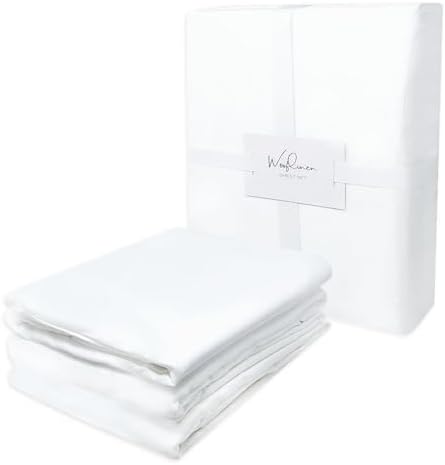 4 Pc Bamboo Sheet Set, King, Deep Pocket Fitted up to 17 Inch, Soft and Cool Sheets in Matte White-Toppalletfly