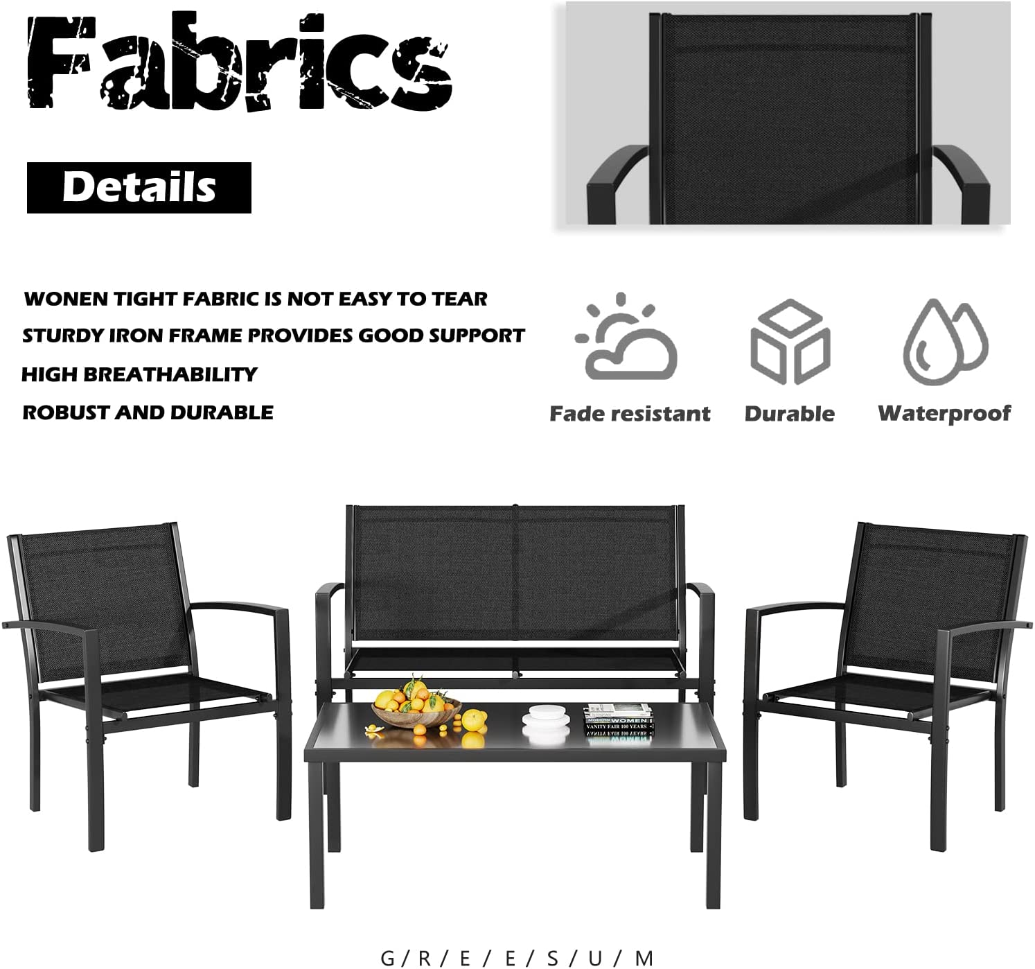 4 Pieces Patio Furniture Set-Toppalletfly