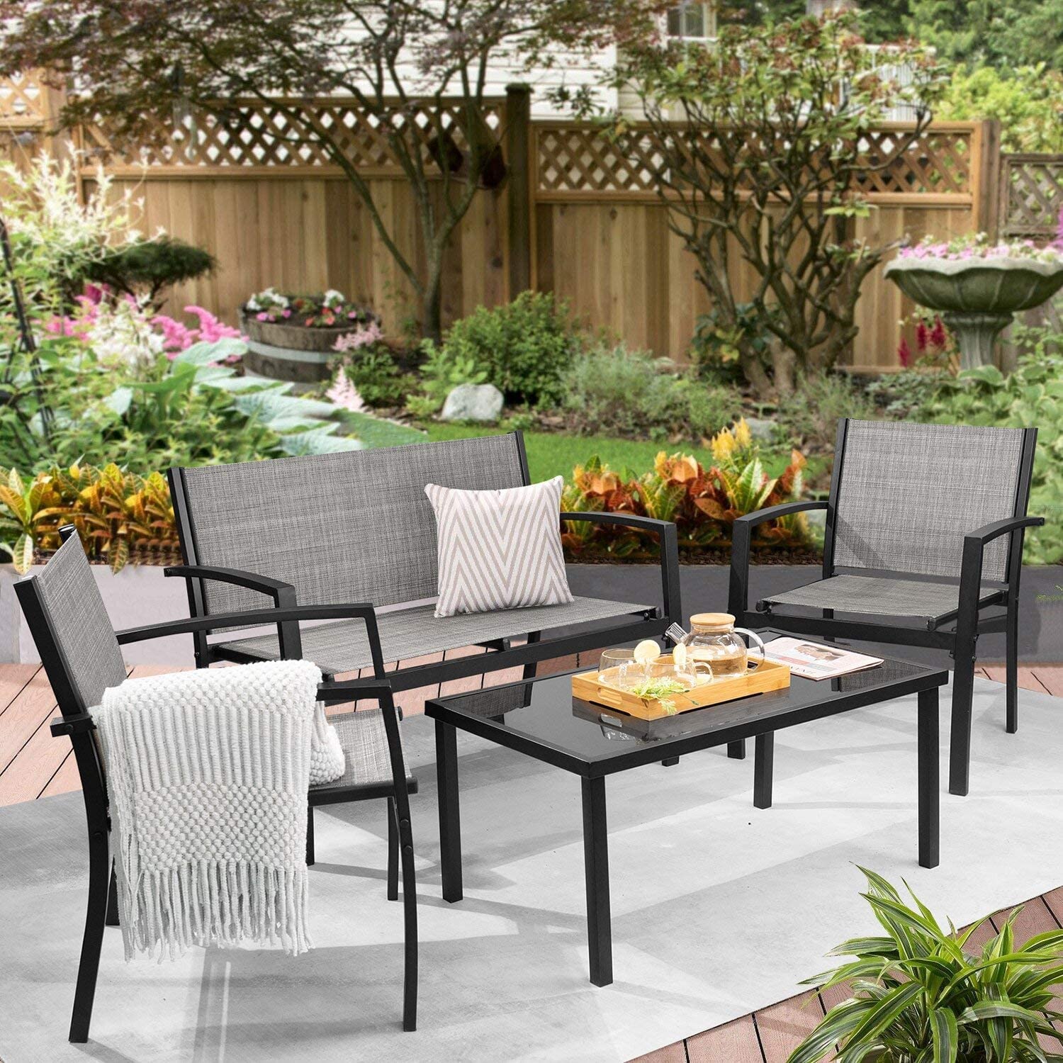 4 Pieces Patio Furniture Set-Toppalletfly
