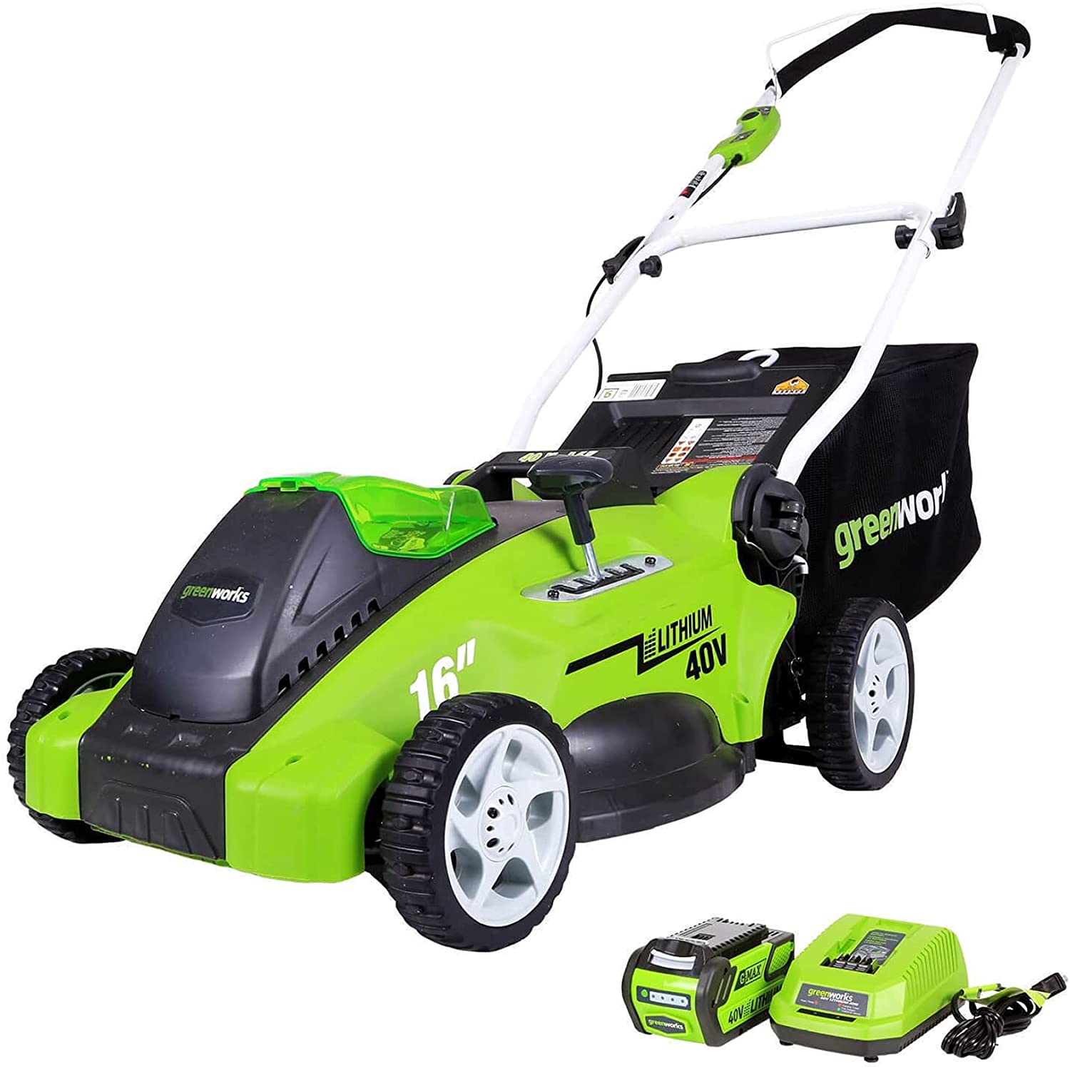 40V 16" Cordless Electric Lawn Mower, 4.0Ah Battery and Charger Included - Toppalletfly