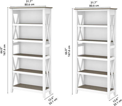 5 Shelf 66 Inch Bookcase Set-Toppalletfly