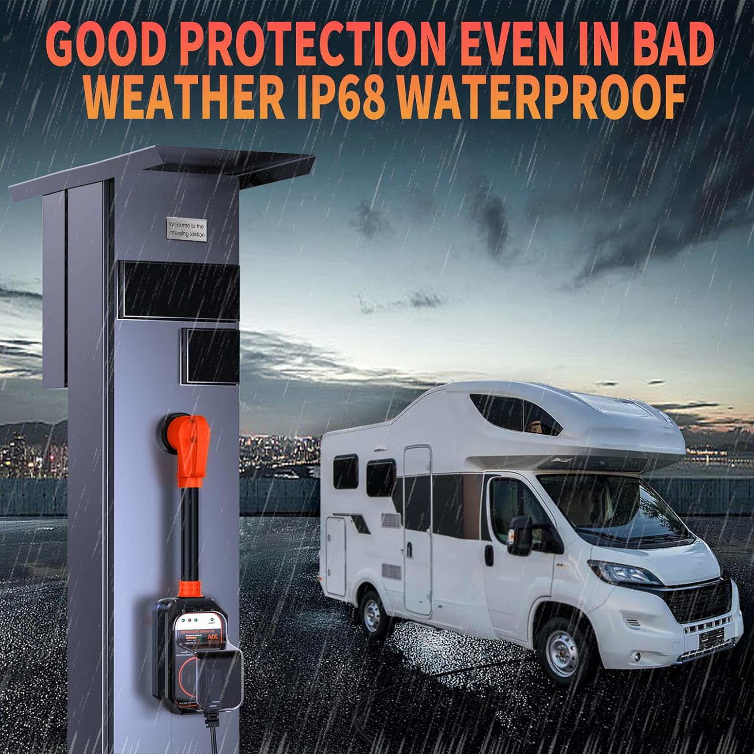 50 Amp RV Surge Protector with Circuit Analyzer and 9500 Joules Protection, Includes Adapter Plug-Toppalletfly