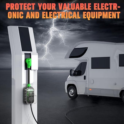50 Amp RV Surge Protector with Circuit Analyzer and 9500 Joules Protection, Includes Adapter Plug-Toppalletfly