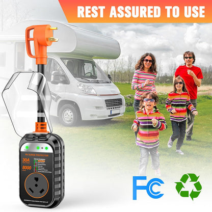 50 Amp RV Surge Protector with Circuit Analyzer and 9500 Joules Protection, Includes Adapter Plug-Toppalletfly