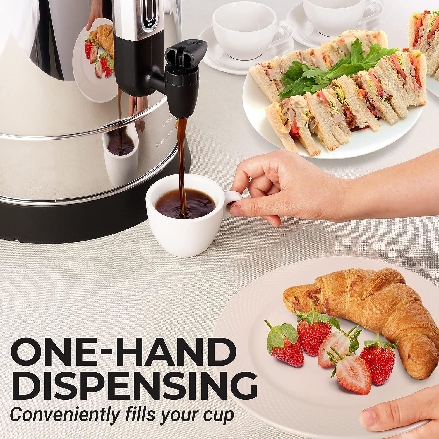 50 Cup Stainless Steel Large Commercial Coffee Urn - Coffee Dispenser For Quick Brewing - Automatic Hot Water Dispenser-Toppalletfly