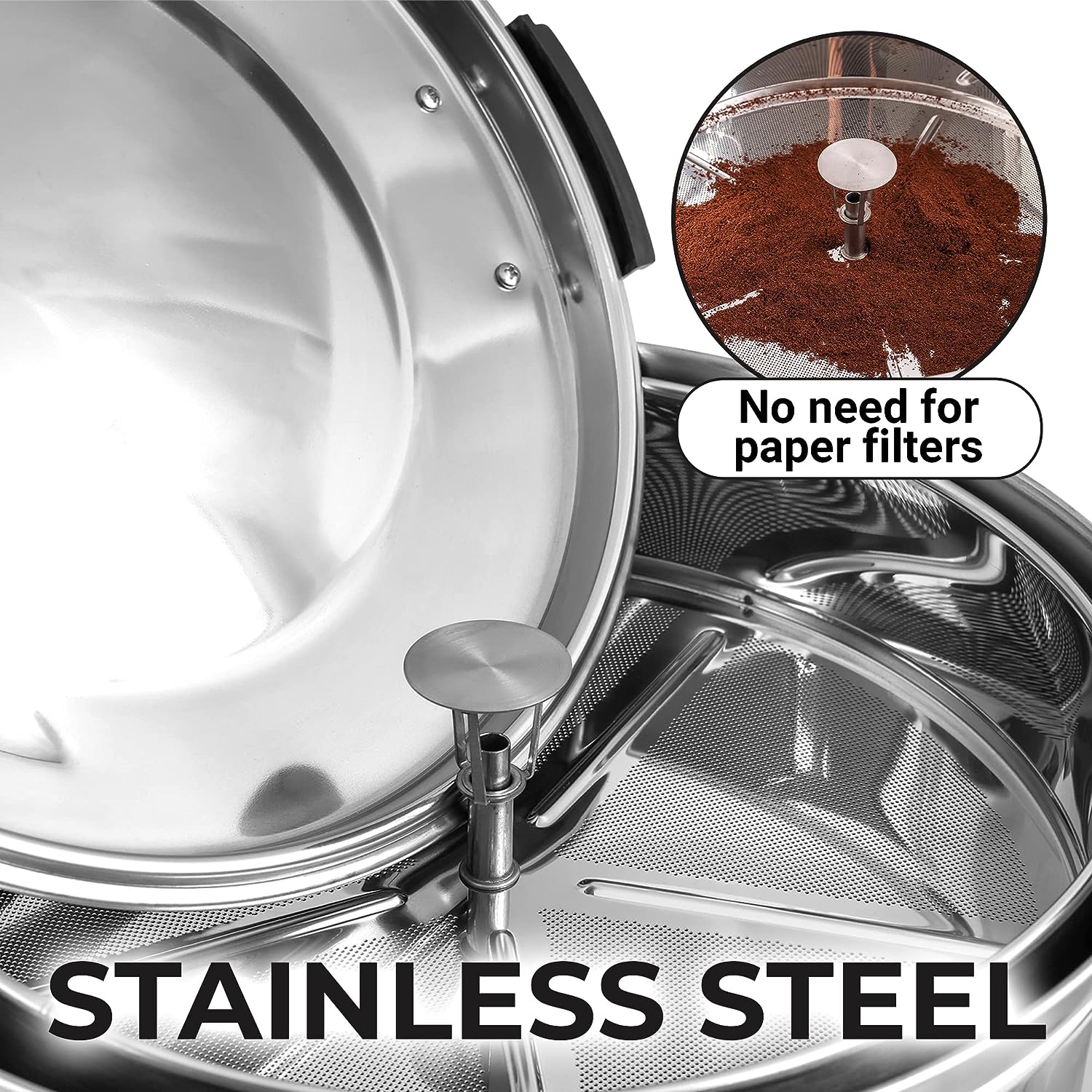 50 Cup Stainless Steel Large Commercial Coffee Urn - Coffee Dispenser For Quick Brewing - Automatic Hot Water Dispenser-Toppalletfly