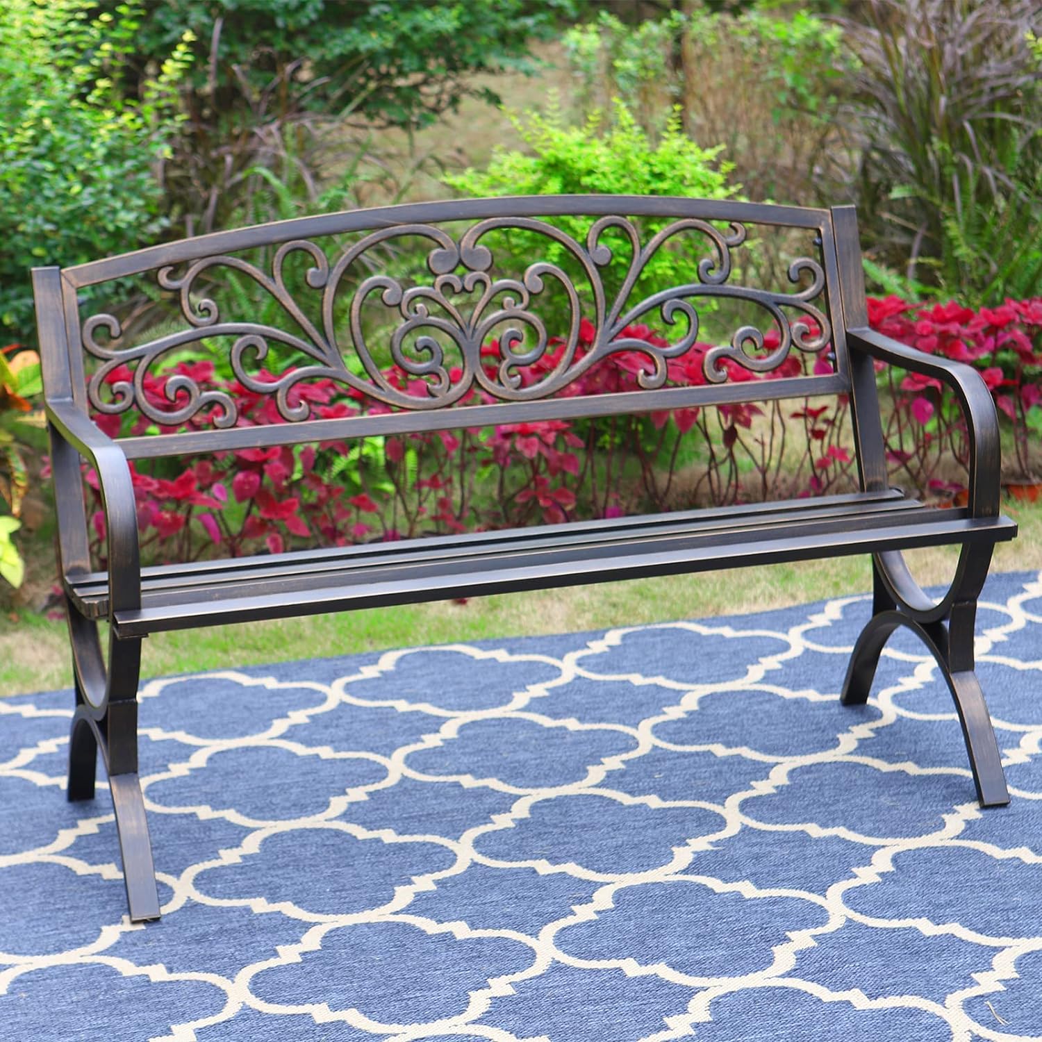 50 Inches Outdoor Garden Bench-Toppalletfly