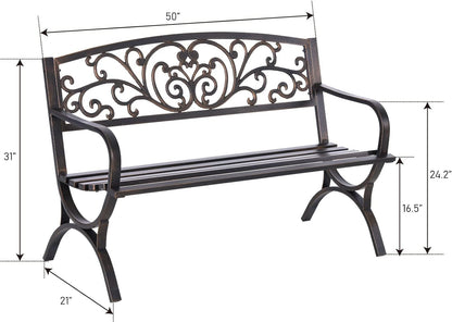 50 Inches Outdoor Garden Bench-Toppalletfly