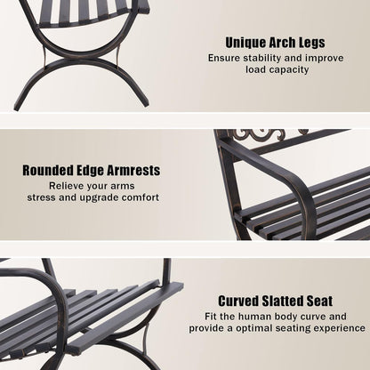 50 Inches Outdoor Garden Bench-Toppalletfly