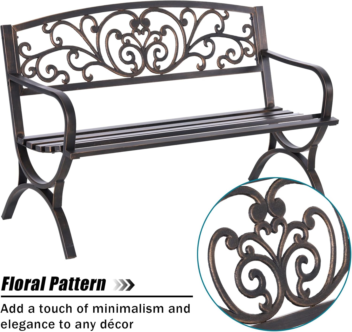 50 Inches Outdoor Garden Bench-Toppalletfly