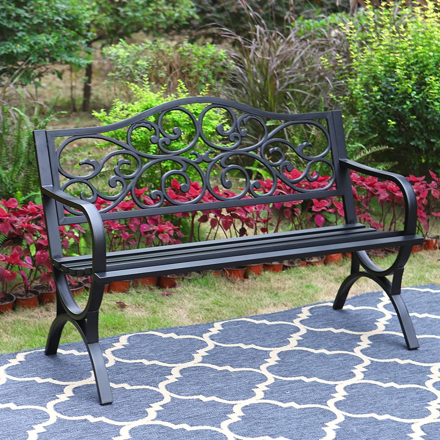 50 Inches Outdoor Garden Bench-Toppalletfly