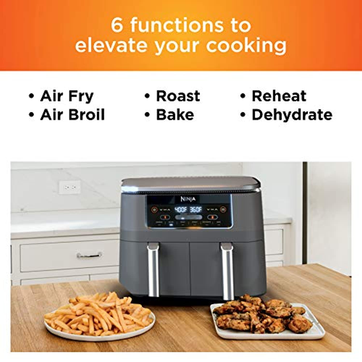 6 - in - 1 2 - Basket Air Fryer with DualZone Technology, 8 - Quart Capacity - Toppalletfly