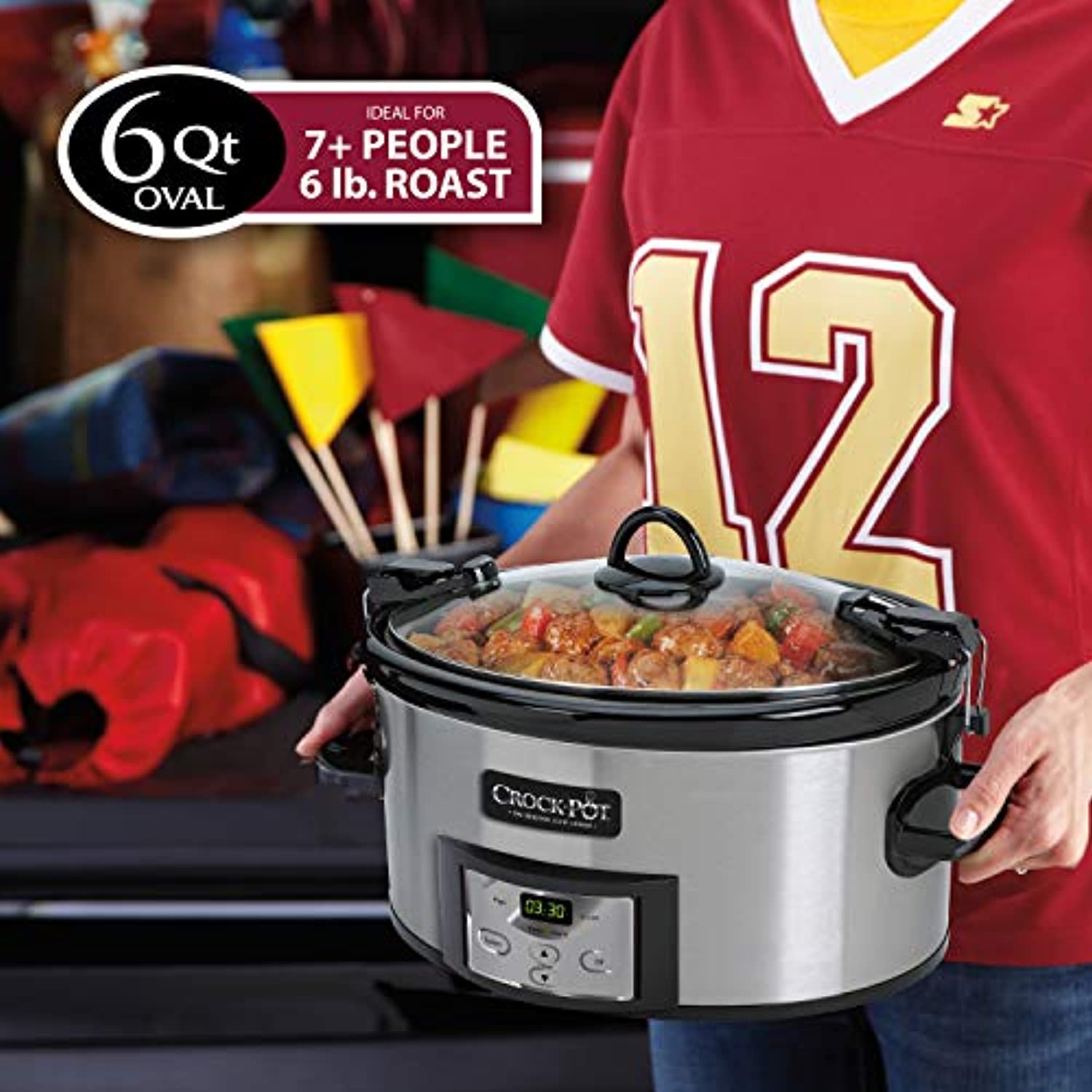 6-Quart Cook & Carry Programmable Slow Cooker with Digital Timer, Stainless Steel-Toppalletfly