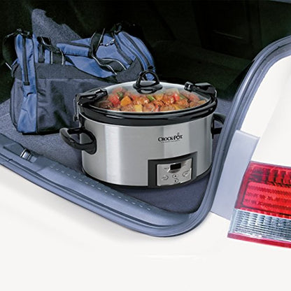 6-Quart Cook & Carry Programmable Slow Cooker with Digital Timer, Stainless Steel-Toppalletfly