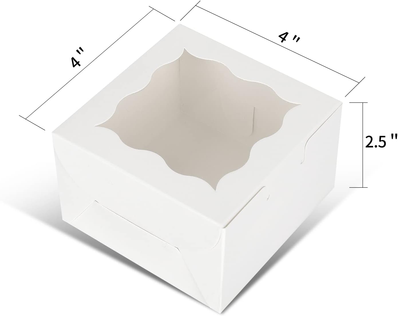 60 Pcs Brown Bakery Boxes with Window Individual Cupcake Boxes 4x4x2.5 Inches-Toppalletfly